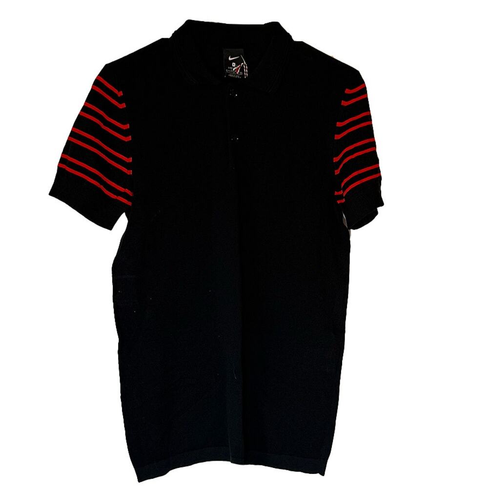 NIKE X Made in Italy AQ0680 Short Sleeve Golf Shirt Polo Black/Red Men's SM NWT